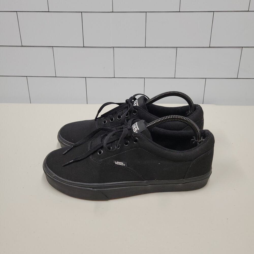 Vans Men's Black Canvas Low Top Lace Up Skate Sneakers Shoes Size 8